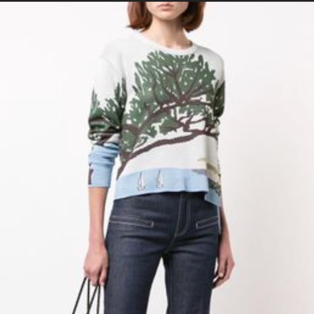 Altuzarra Circeo Top Sweater M Intarsia NWT Tie